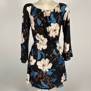 💕 billabong Floral Black Dress M